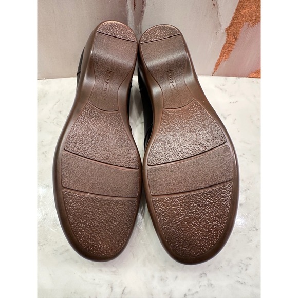 Easy Spirit Womens Duff Round Toe Slip-on Flats 9.5M Black Comfort Leather New - Picture 8 of 11